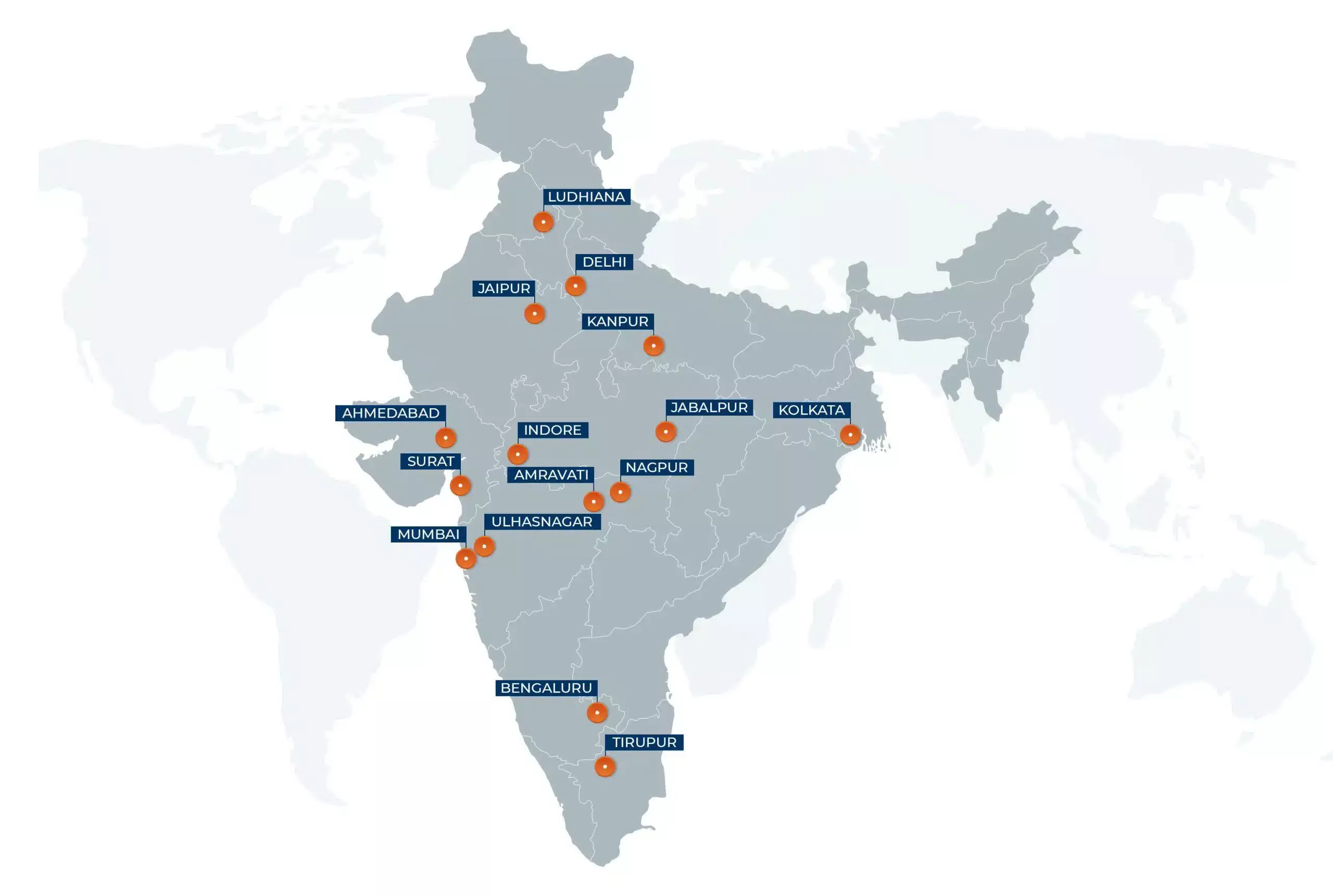 A map of JM Jain garment buying house network.